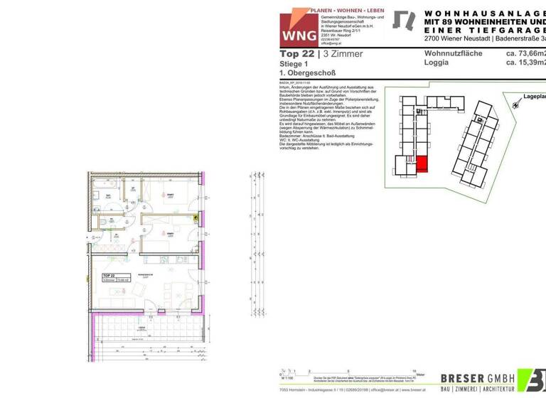 Wohnung zum Kauf 282.288 € 3 Zimmer 73,7 m² Wiener Neustadt 2700