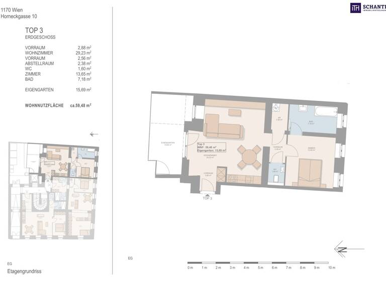 Wohnung zum Kauf - Erstbezug 299.000 € 2 Zimmer 59,5 m² EG Wien 1170