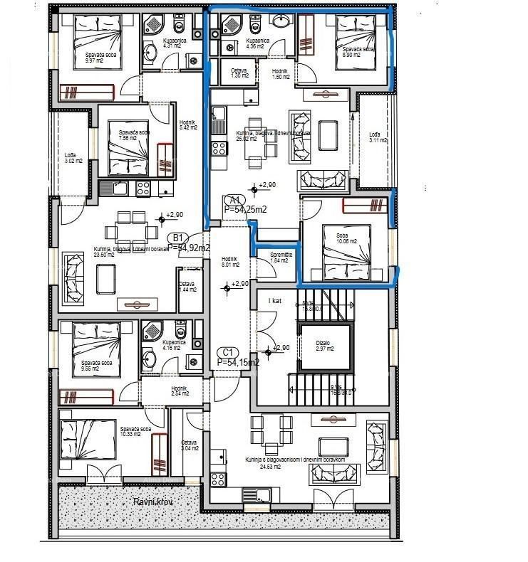 Wohnung zum Kauf 206.150 € 2 Zimmer 54 m²<br/>Wohnfläche 1.<br/>Geschoss Pula center 52100