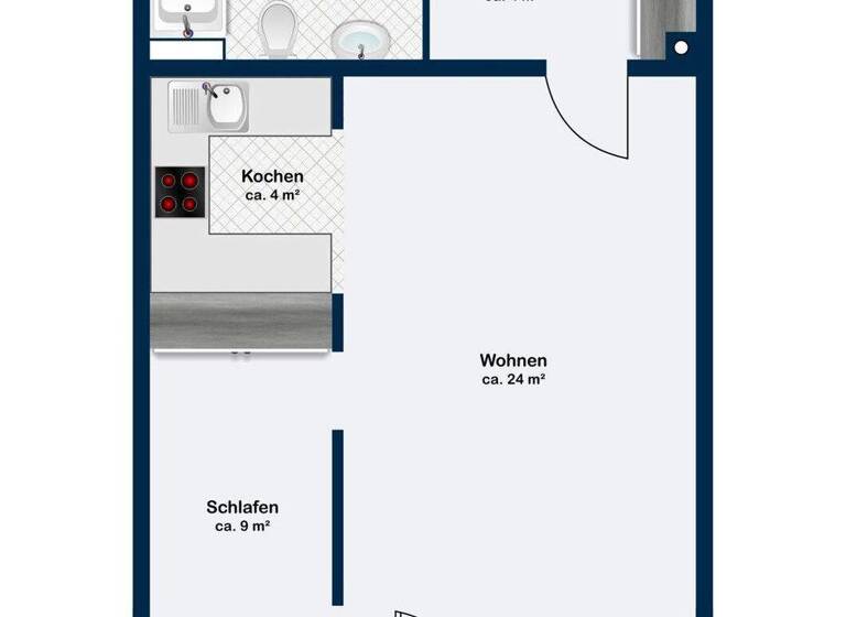 Wohnung zum Kauf 255.000 € 1,5 Zimmer 51 m² 1. Geschoss Lokstedt Hamburg 22529