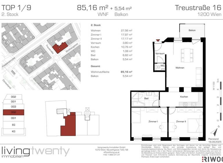 Wohnung zum Kauf - Erstbezug 595.000 € 3 Zimmer 85,2 m² 2. Geschoss Wien 1200