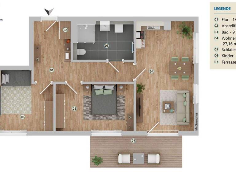 Wohnung zur Miete nur mit Wohnberechtigungsschein 506 € 3 Zimmer 84,3 m² EG Zur Steilküste 8 Andershof Stralsund 18439