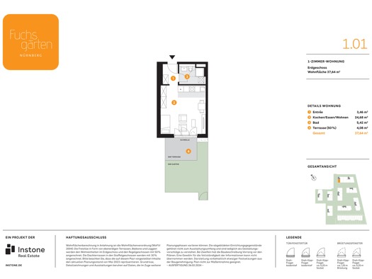 Wohnung zur Miete 650 € 1 Zimmer 37,6 m² frei ab 01.01.2026 Boxdorf Nürnberg 90427