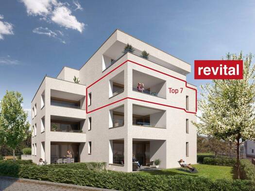 Terrassenwohnung zum Kauf - Erstbezug 670.000 € 3 Zimmer 81,4 m² 2. Geschoss Raiffeisenstraße 3 Lustenau 6890