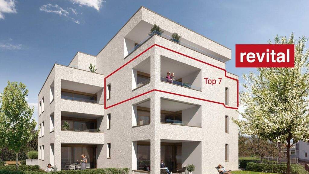 Terrassenwohnung zum Kauf - Erstbezug 670.000 € 3 Zimmer 81,4 m² 2. Geschoss Raiffeisenstraße 3 Lustenau 6890