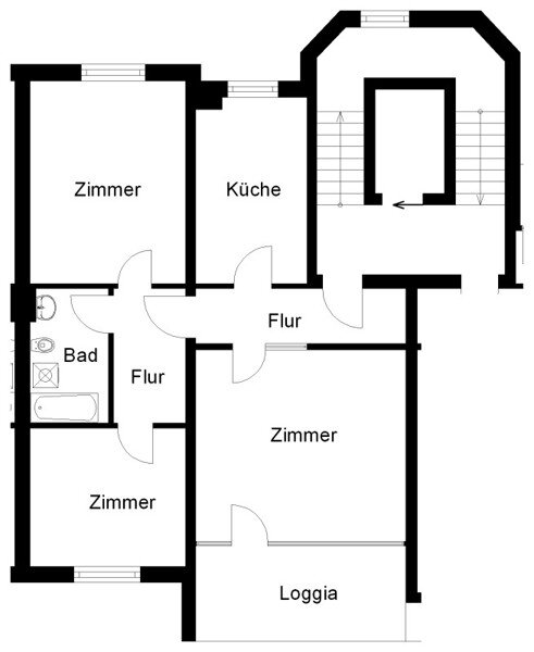 Wohnung zur Miete nur mit Wohnberechtigungsschein 417 € 3 Zimmer 71,3 m²<br/>Wohnfläche 04.02.2025<br/>Verfügbarkeit Dielingerstr. 24 Innenstadt 11 Osnabrück 49074