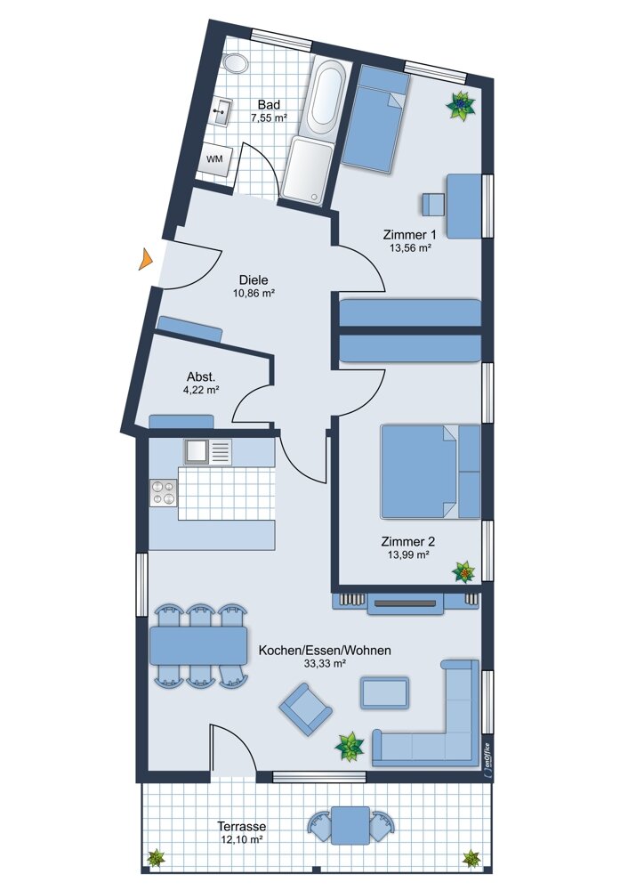 Wohnung zur Miete 920 € 3 Zimmer 90 m²<br/>Wohnfläche EG<br/>Geschoss Ebersdorf Ebersdorf bei Coburg 96237