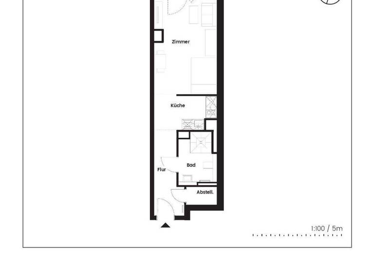 Studio zur Miete 825 € 1 Zimmer 40,1 m² 1. Geschoss frei ab 01.05.2026 Mühlenstieg 18 Wandsbek Hamburg 22041