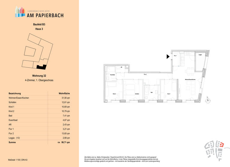 Wohnung zum Kauf - Erstbezug provisionsfrei 894.900 € 4 Zimmer 99,7 m² 1. Geschoss Landsberg Landsberg am Lech 86899