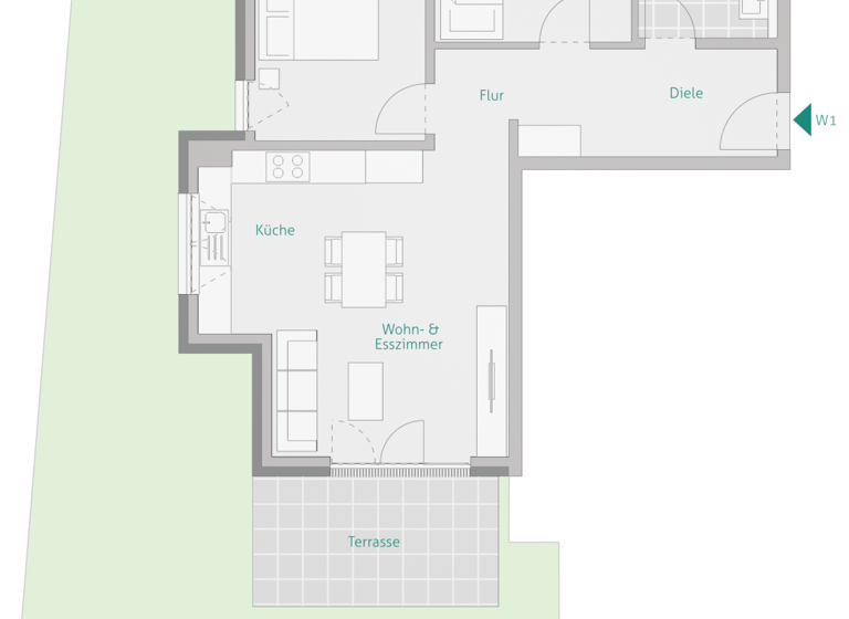 Terrassenwohnung zum Kauf - Neubau provisionsfrei 632.650 € 3 Zimmer 76,6 m²<br/>Wohnfläche EG<br/>Geschoss Schillerstraße 36 Herrenberg Herrenberg 71083