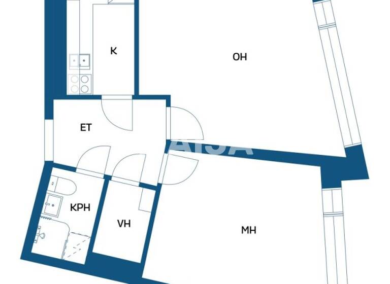 Wohnung zum Kauf 79.000 € 2 Zimmer 46,5 m² 2. Geschoss Poroelontie 1 Rovaniemi 96100