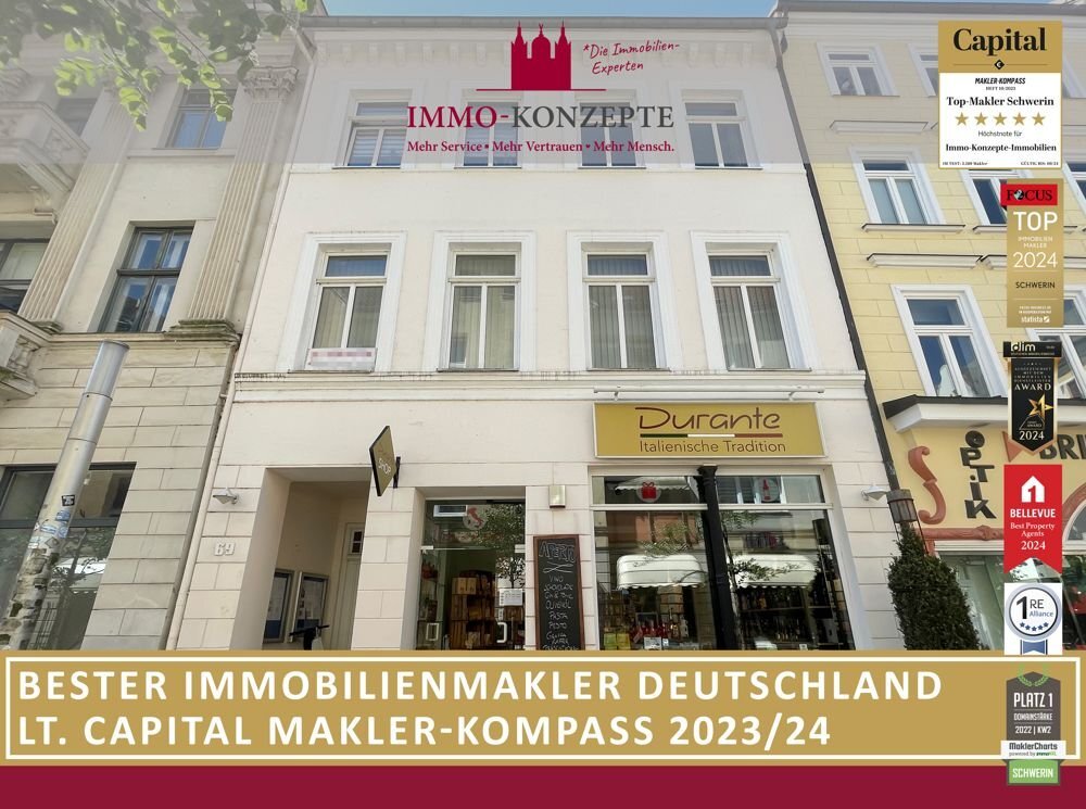 Praxisfläche zur Miete 10,76 € 3 Zimmer 92 m²<br/>Bürofläche Altstadt Schwerin 19055