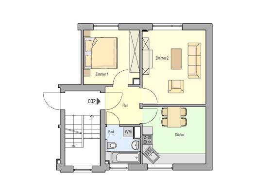 Wohnung zur Miete 438 € 2 Zimmer 47 m² 1. Geschoss frei ab 01.11.2026 Marienbergstraße 17 Loher Moos Nürnberg 90411
