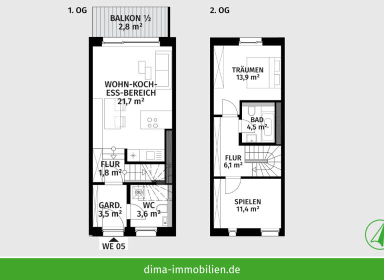 Maisonette zum Kauf 353.000 € 3 Zimmer 69,3 m²<br/>Wohnfläche 2.<br/>Geschoss Altranstädter Str. 22 Kleinzschocher Leipzig 04229