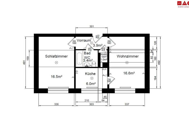 Wohnung zur Miete 388 € 2 Zimmer 46,4 m² frei ab 01.03.2026 Kopernikusstraße 35 Waldegg Linz 4020