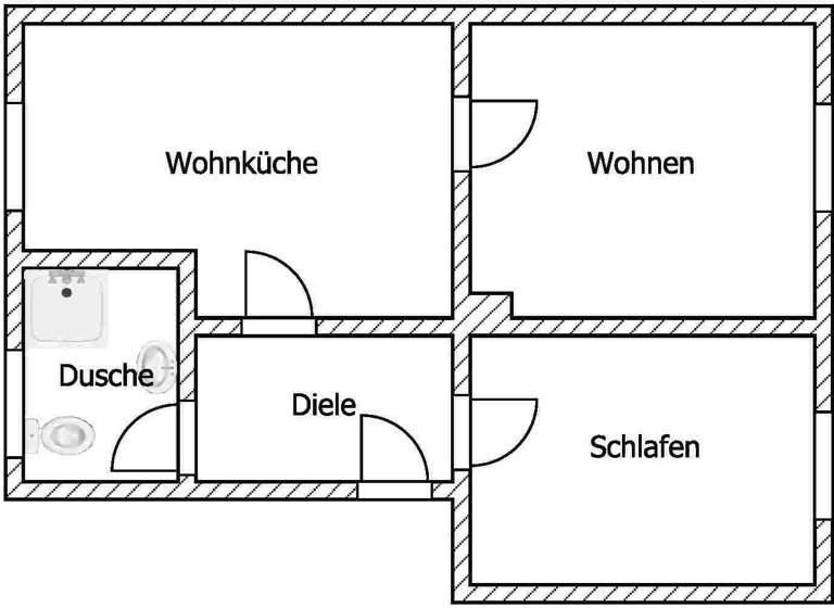 Wohnung zur Miete 280 € 2 Zimmer 45,1 m² EG frei ab 01.03.2026 Ernst-Thälmann-Straße 10 Strehla 01616