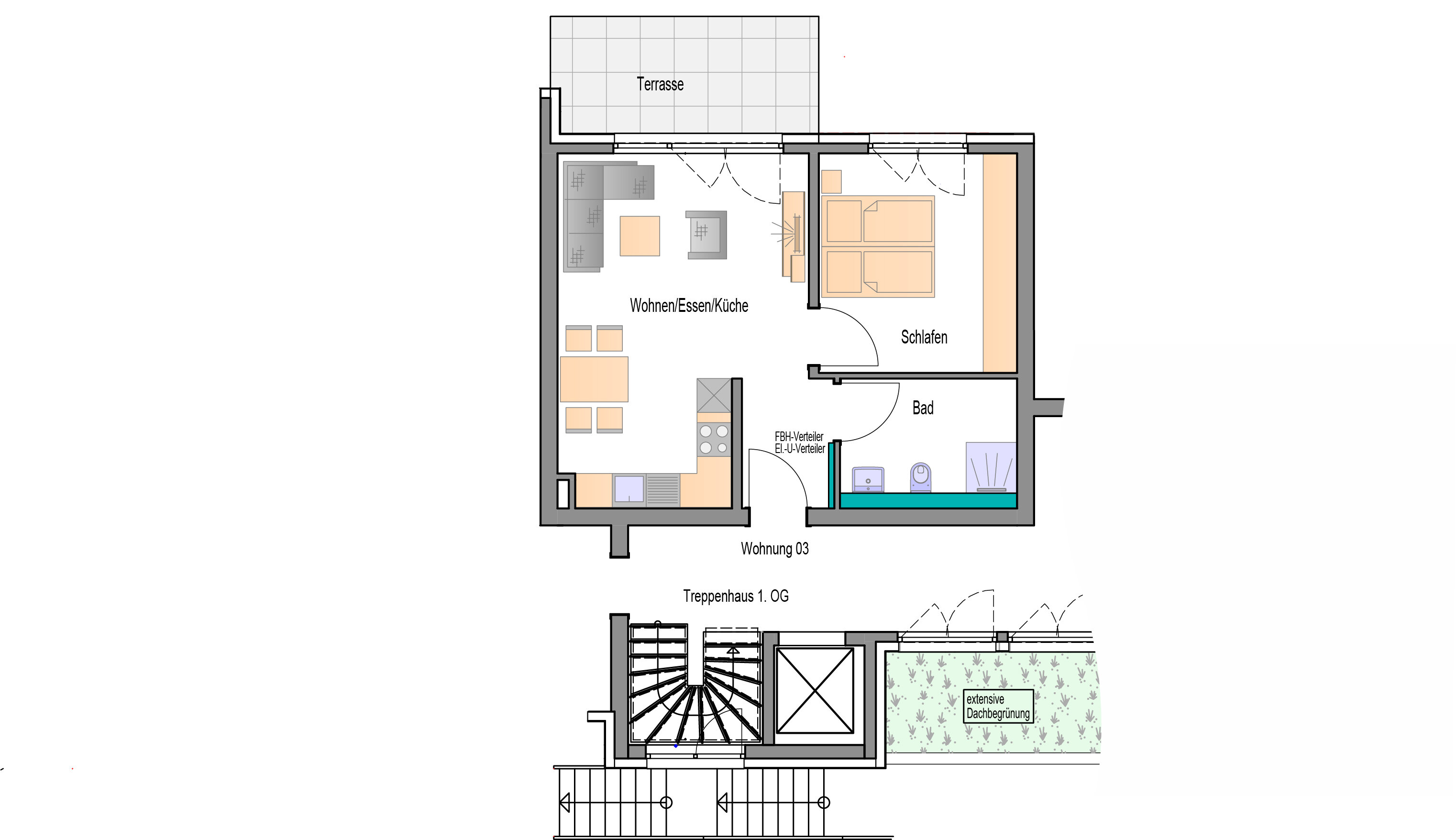 Wohnung zum Kauf provisionsfrei 297.500 € 2 Zimmer 52,6 m²<br/>Wohnfläche 1.<br/>Geschoss Badstraße 12 Aidlingen Aidlingen 71134