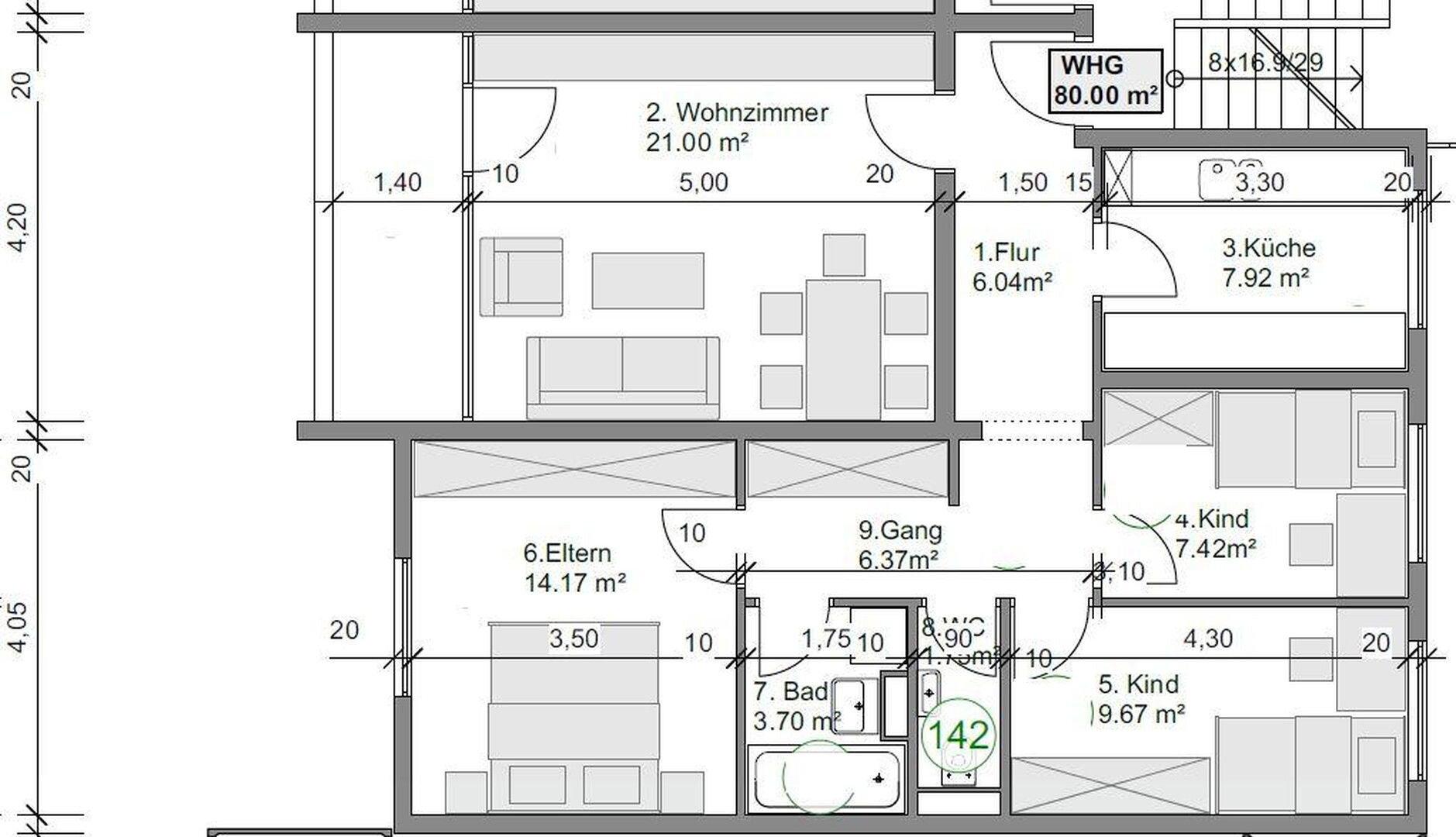 Wohnung zur Miete 1.537 € 4 Zimmer 80,8 m²<br/>Wohnfläche 3.<br/>Geschoss Heiglhofstraße 90 Großhadern München 81377