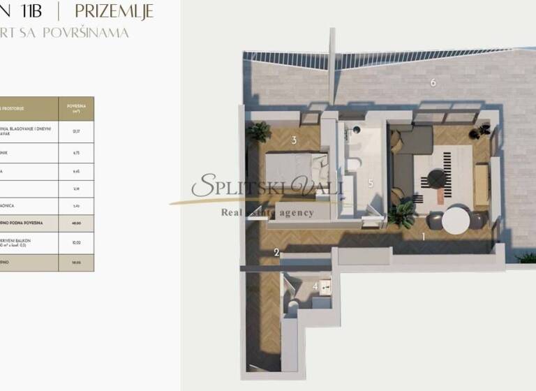 Studio zum Kauf 278.500 € 1 Zimmer 59 m² 1. Geschoss Split