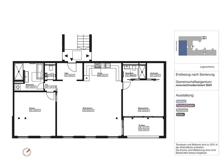 Penthouse zum Kauf 1.249.000 € 3 Zimmer 124,8 m²<br/>Wohnfläche Dachgeschoss, 5.<br/>Geschoss ab sofort<br/>Verfügbarkeit Eislebener Str. 3 Charlottenburg Berlin 10789