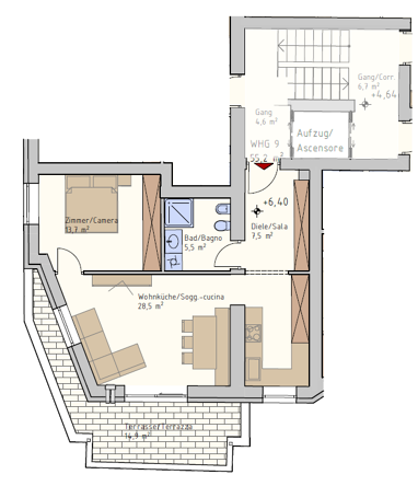 Terrassenwohnung zum Kauf 300.000 € 2 Zimmer 87 m² 2. Geschoss frei ab sofort Auer