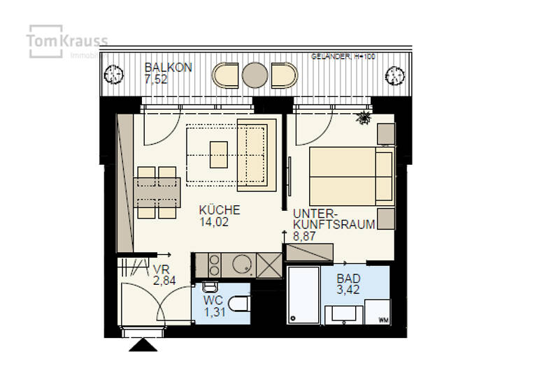 Studio zum Kauf - Erstbezug 242.420 € 2 Zimmer 30,5 m² 4. Geschoss Wien, Brigittenau 1200