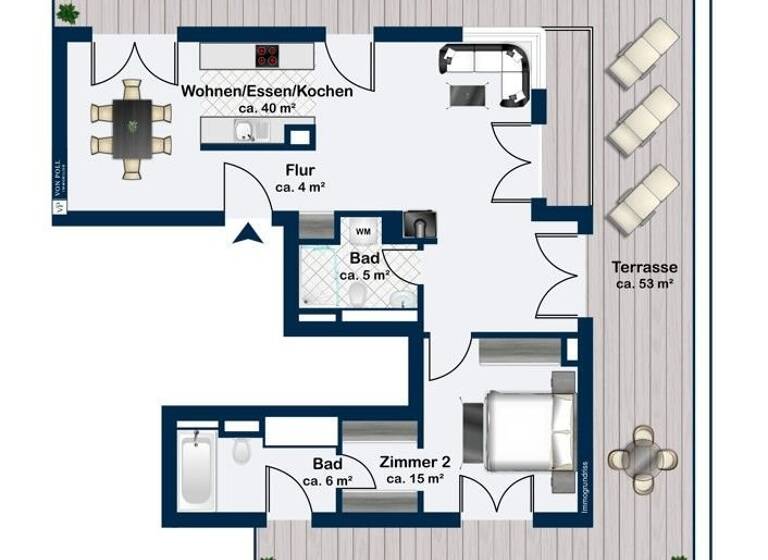 Wohnung zur Miete 2.405 € 2 Zimmer 97 m²<br/>Wohnfläche Dachgeschoss<br/>Geschoss Königsberger Straße 25M Lichterfelde Berlin 12203