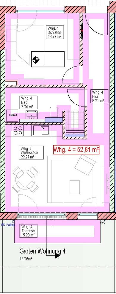 Terrassenwohnung zum Kauf provisionsfrei 299.000 € 2 Zimmer 52 m² EG Memminger Straße 67 Vöhringen Vöhringen 89269