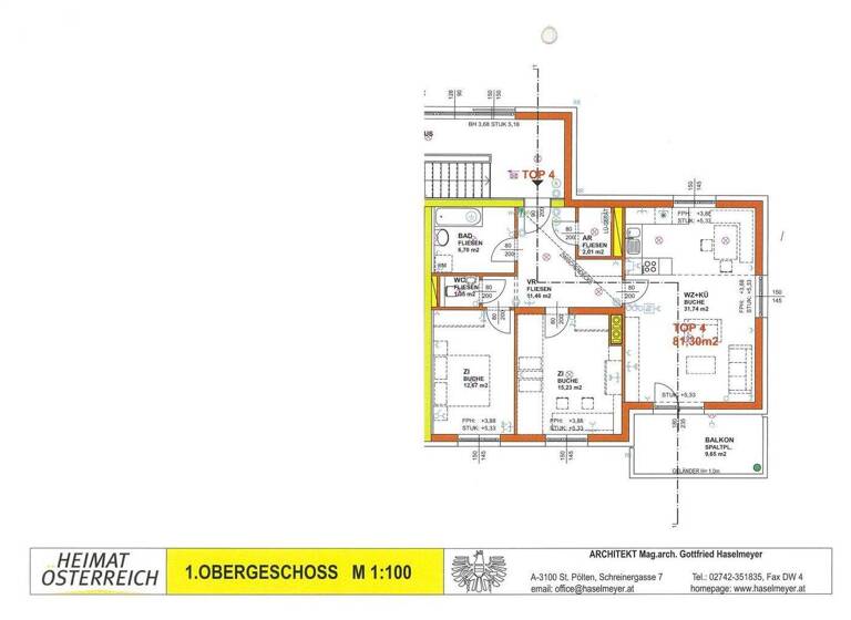 Wohnung zur Miete 715 € 3 Zimmer 81,2 m² 1. Geschoss Kirnberg an der Mank 3241