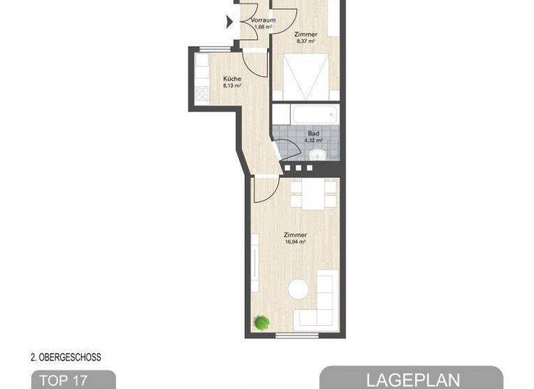 Wohnung zum Kauf 299.000 € 2 Zimmer 2. Geschoss Wien 1030