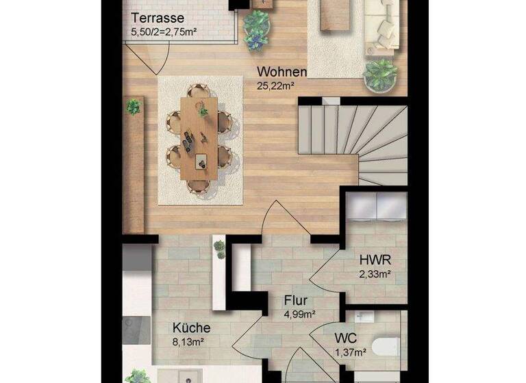 Reihenmittelhaus zur Miete - Erstbezug 1.710 € 6 Zimmer 122 m² 320 m² Grundstück frei ab 01.03.2026 Friedrichsfehn Edewecht / Friedrichsfehn 26188