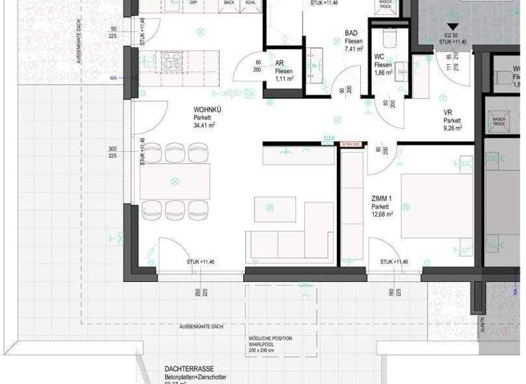 Penthouse zur Miete 946 € 2 Zimmer 66,7 m² 3. Geschoss frei ab 01.03.2026 Eggelsberg 5142