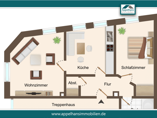 Wohnung zum Kauf provisionsfrei 159.000 € 2 Zimmer 63,5 m² Melle-Mitte Melle 49324