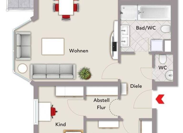 Wohnung zum Kauf 219.000 € 3 Zimmer 85,1 m² 1. Geschoss Busenbach Waldbronn / Reichenbach 76337
