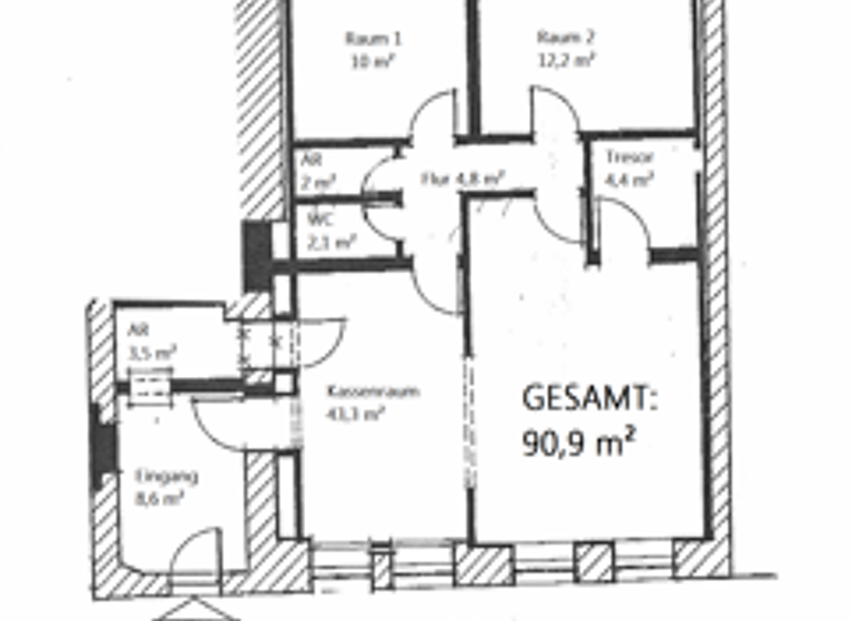 Büro zur Miete provisionsfrei 3,65 € 5 Zimmer 90,9 m² Bürofläche Kleine Kirchgasse 3 Wolkenstein 09429