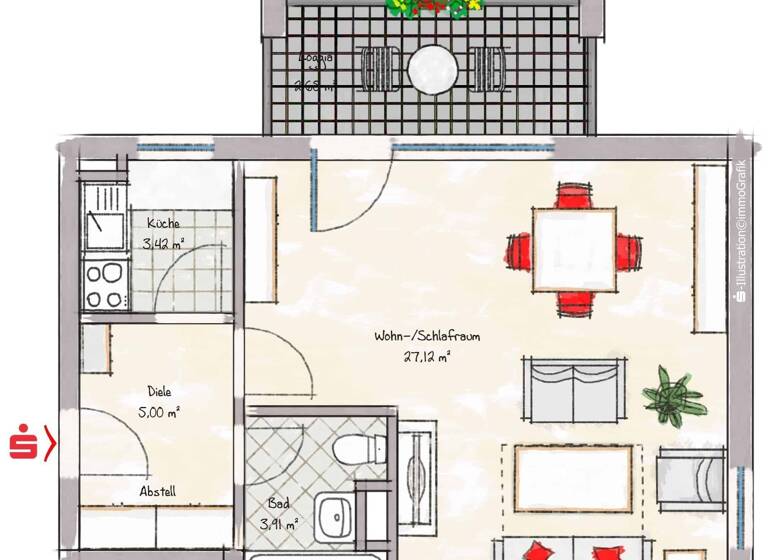 Wohnung zum Kauf 180.000 € 1 Zimmer 42,1 m²<br/>Wohnfläche 2.<br/>Geschoss Ingolstadt Ingolstadt 85049