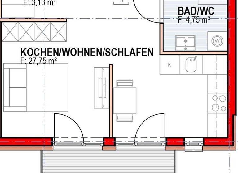 Wohnung zur Miete 368 € 2 Zimmer 35,6 m² Weißenkircherstraße 5 Eggenberg Graz 8020