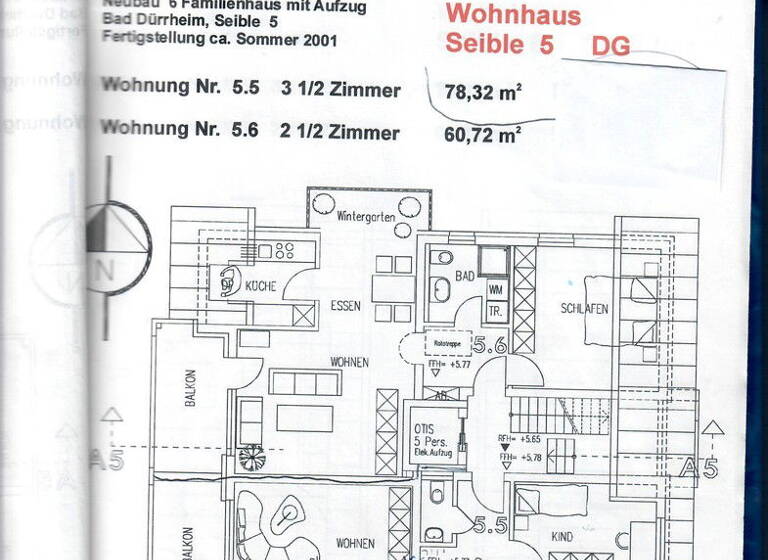 Wohnung zum Kauf provisionsfrei 229.000 € 3,5 Zimmer 78,3 m²<br/>Wohnfläche Dachgeschoss, 3.<br/>Geschoss Seible 5 Bad Dürrheim Bad Dürrheim 78073
