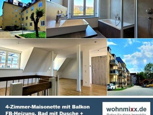 Maisonette zur Miete 890 € 4 Zimmer 102,3 m² 3. Geschoss frei ab sofort Hans-Sachs-Straße 22 a Lutherviertel Chemnitz 09126