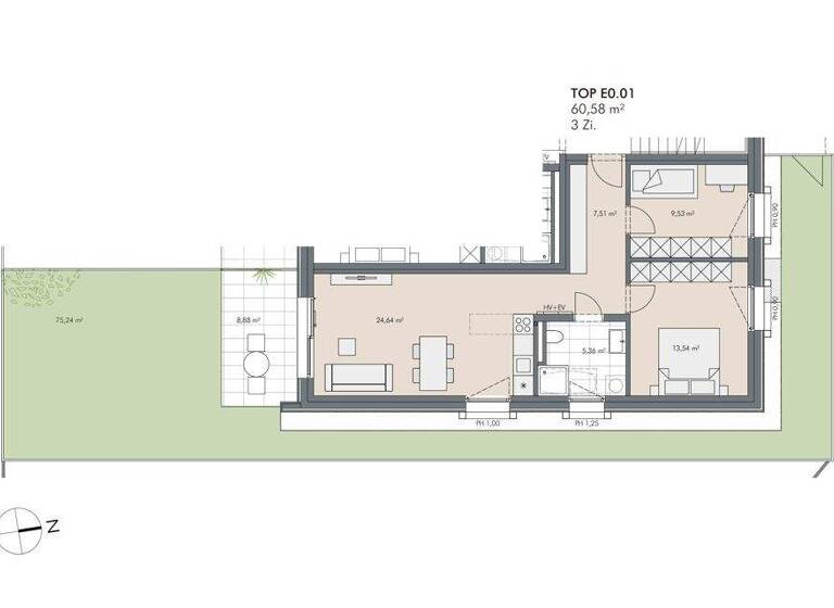 Wohnung zum Kauf - Erstbezug provisionsfrei 460.500 € 3 Zimmer 60,6 m² EG Loferer Straße St. Johann in Tirol 6380