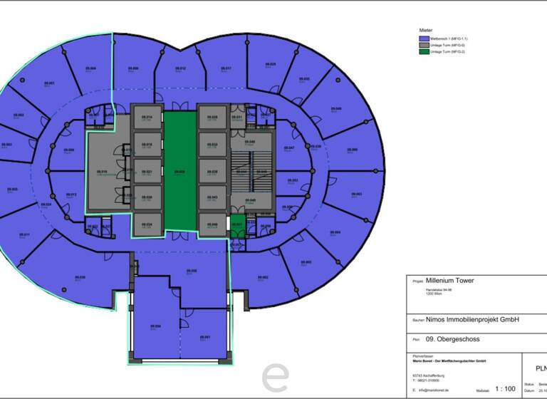 Bürofläche zur Miete 15,50 € 495 m² Bürofläche Wien,Brigittenau 1200