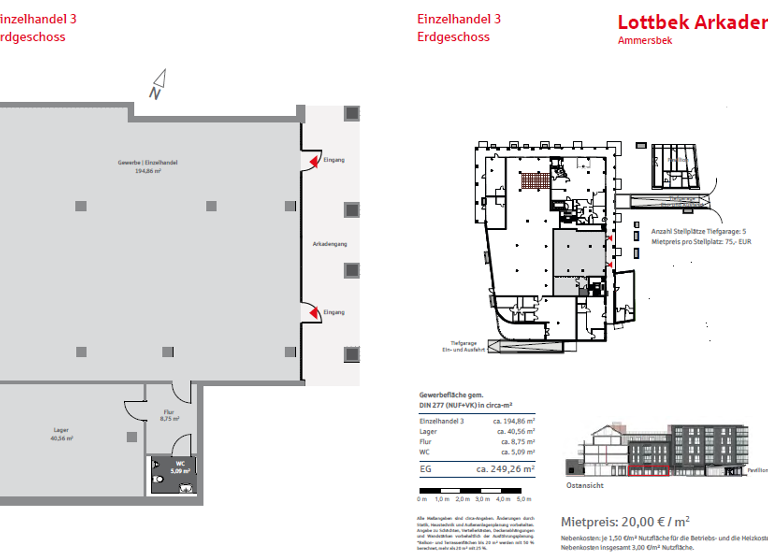 Laden zur Miete - Erstbezug provisionsfrei 4.985 € Hoisbüttel Ammersbek 22949