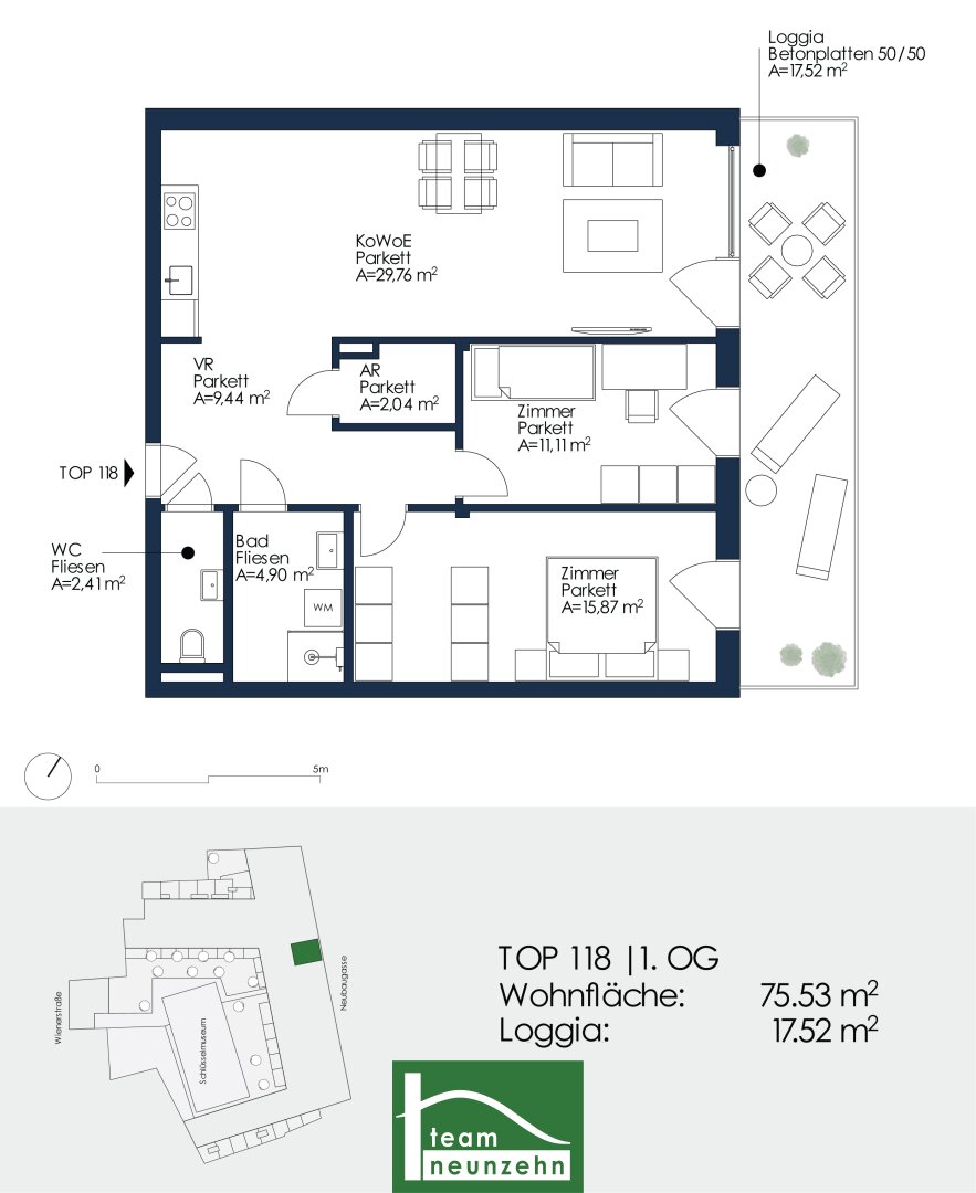 Wohnung zur Miete 859 € 3 Zimmer 75,8 m²<br/>Wohnfläche 1.<br/>Geschoss Neubaugasse 43 Lend Graz 8020