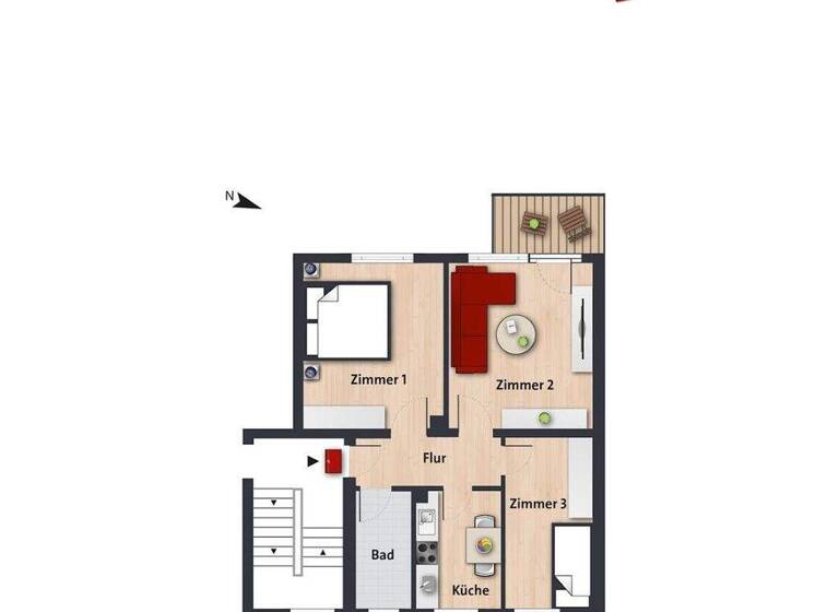 Wohnung zur Miete 409 € 3 Zimmer 53,4 m² 1. Geschoss frei ab 16.04.2026 Laagbergstr. 82 Hohenstein Wolfsburg 38440