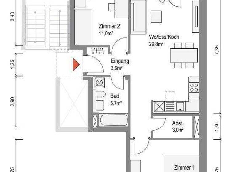 Wohnung zur Miete 1.065 € 3 Zimmer 70,7 m² 4. Geschoss frei ab 01.05.2026 Rosa-Kempf-Straße 10 Bamberg 96052