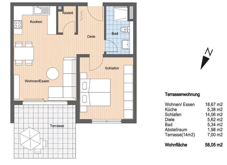 Terrassenwohnung zum Kauf provisionsfrei als Kapitalanlage geeignet 464.000 € 2 Zimmer 58,1 m² Partenkirchen Garmisch-Partenkirchen 82467