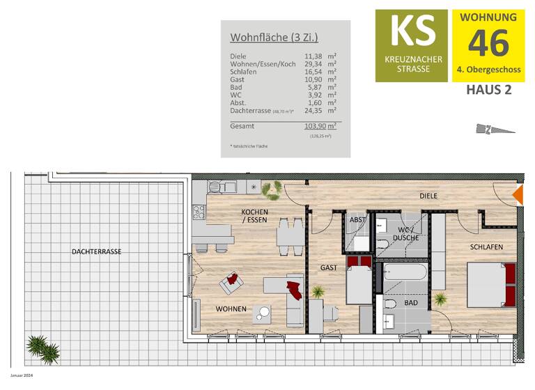 Penthouse zur Miete 2.600 € 3 Zimmer 103,9 m²<br/>Wohnfläche 4.<br/>Geschoss ab sofort<br/>Verfügbarkeit Zollstock Köln 50968