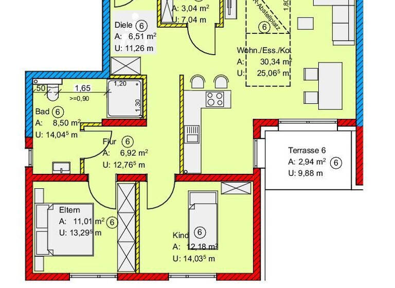 Wohnung zum Kauf - Erstbezug provisionsfrei 313.200 € 3 Zimmer 80,3 m² 1. Geschoss Bitburg 54634