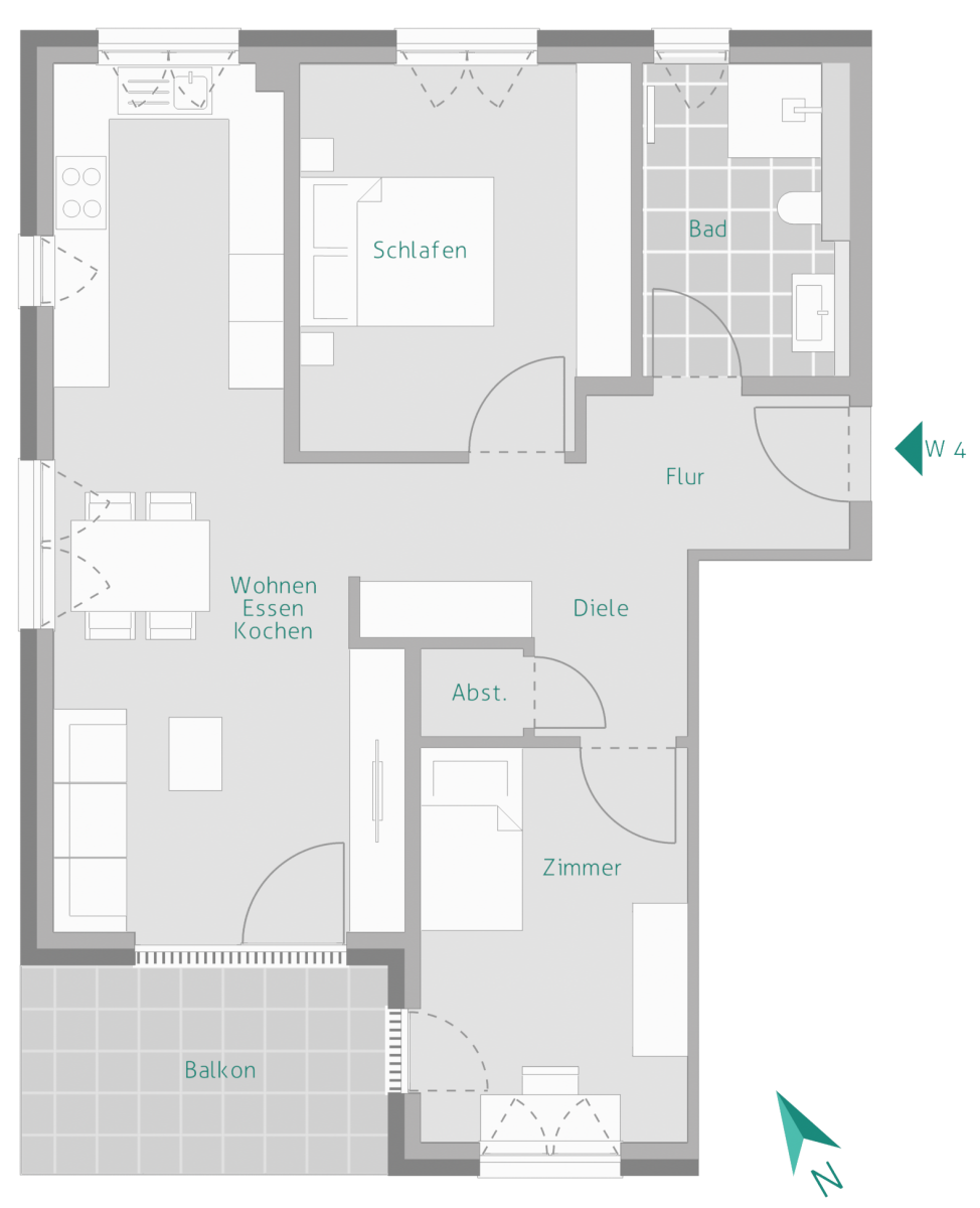 Wohnung zum Kauf provisionsfrei 559.000 € 3 Zimmer 77,7 m²<br/>Wohnfläche 1.<br/>Geschoss Uhlandstraße 10 Gärtringen Gärtringen 71116