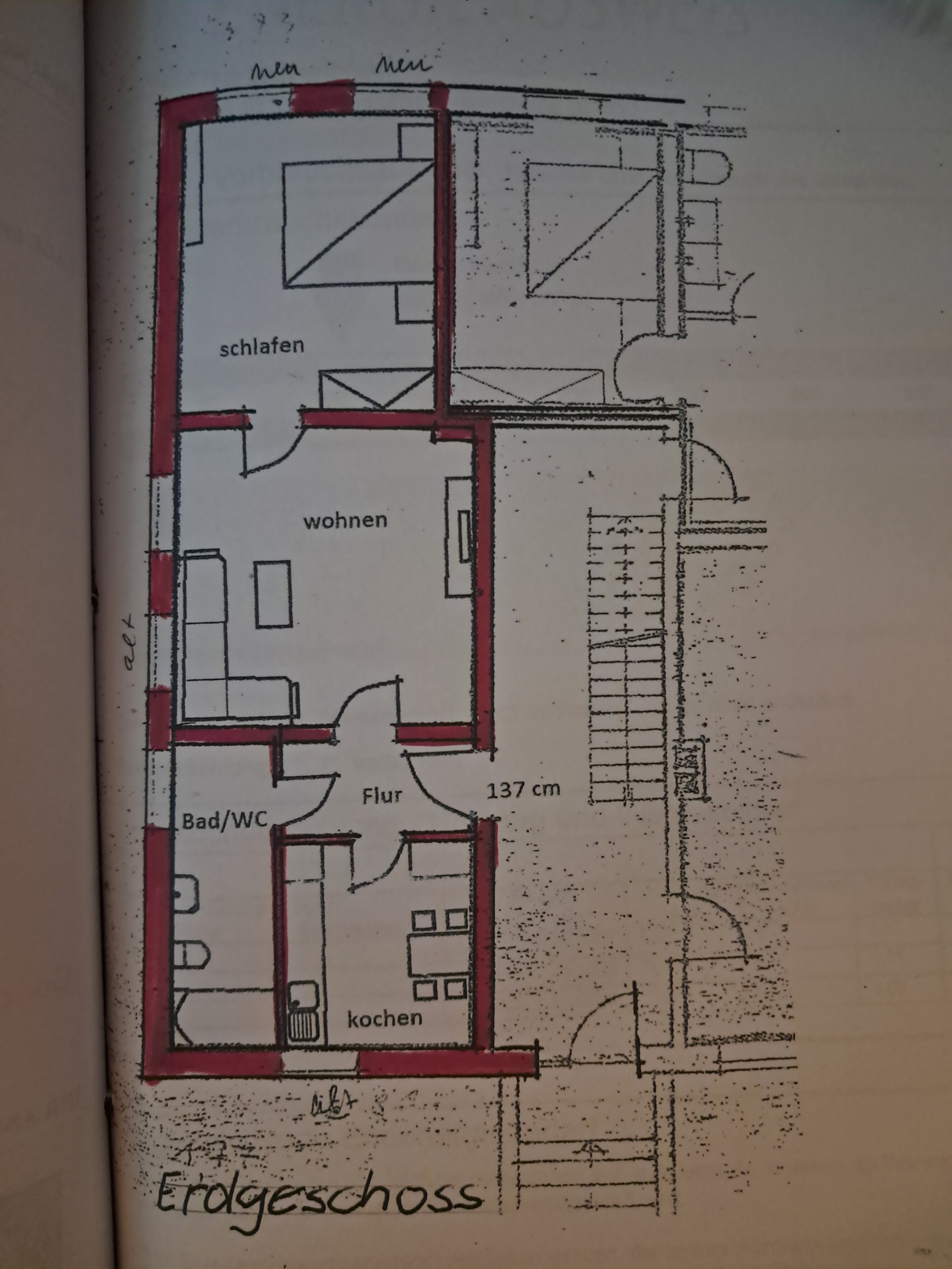 Wohnung zur Miete 240 € 2 Zimmer 54 m²<br/>Wohnfläche 1.<br/>Geschoss Braunschweiger Straße 21A Bad Gandersheim Bad Gandersheim 37581